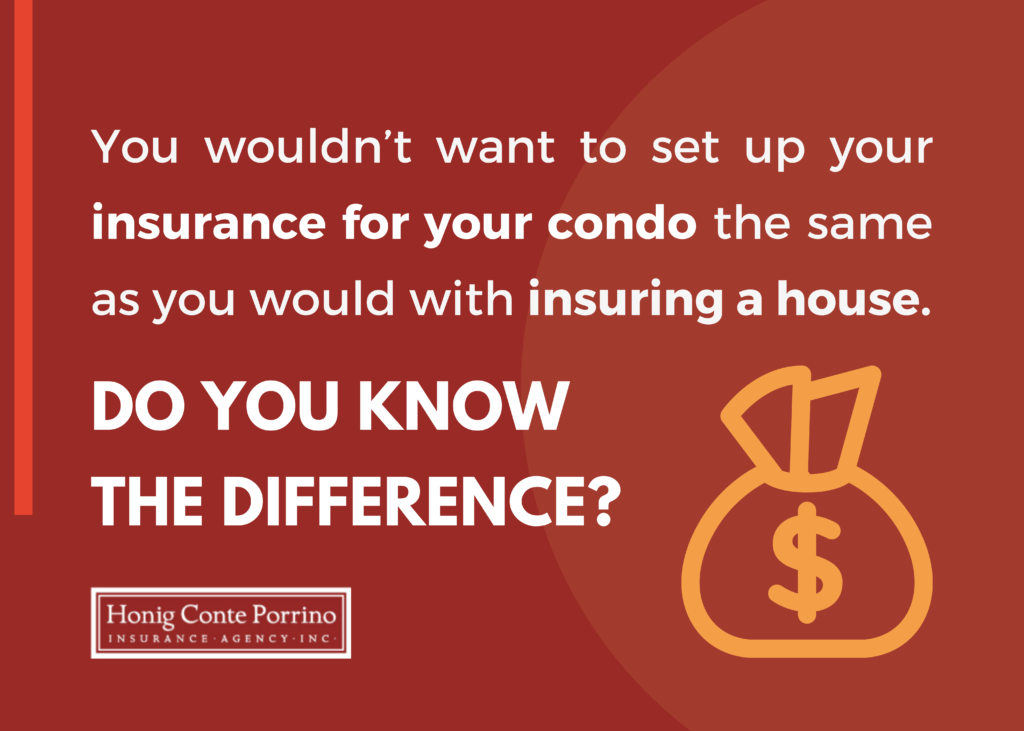 You wouldn't want to set up your insurance for your condo the same as you would with insuring a house. Do you know the difference?