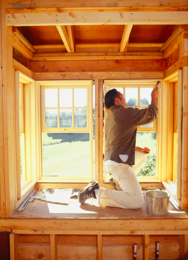The window company has damaged your bay window .General liability insurance covers property damage.